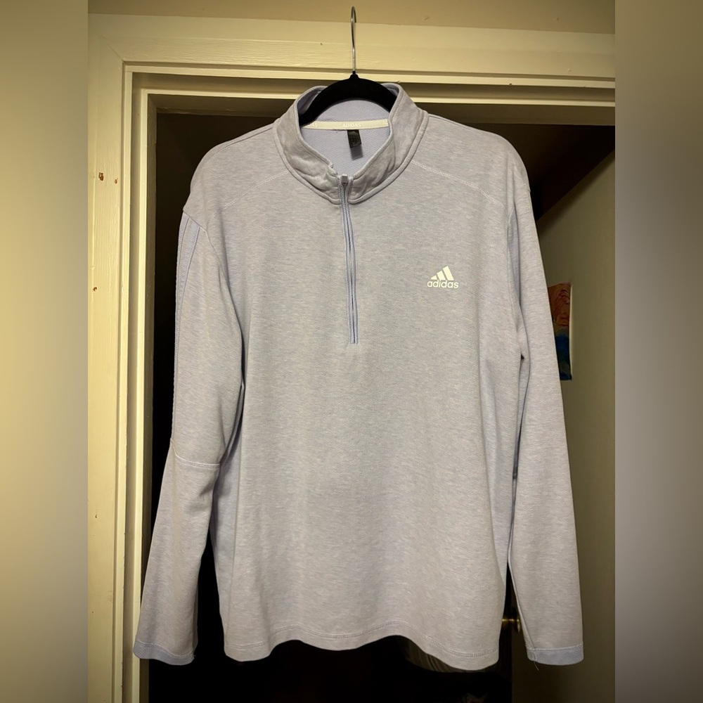 Adidas Light Gray Quarter-Zip Sweatshirt